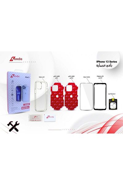 xonda مجموعة حماية 4 في 1 غطاء شفاف + واقي شاشة وكاميرا لهاتف iPhone 13 Pro Max