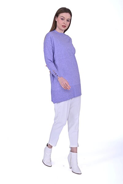 Invee İNVEE 6882 Yün Karışımlı Lila Tunik