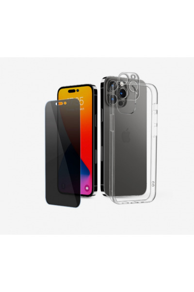 xonda غطاء حماية شفاف من زوندا 5 في 1 + واقي شاشة وكاميرا لهاتف آيفون 14 برو ...