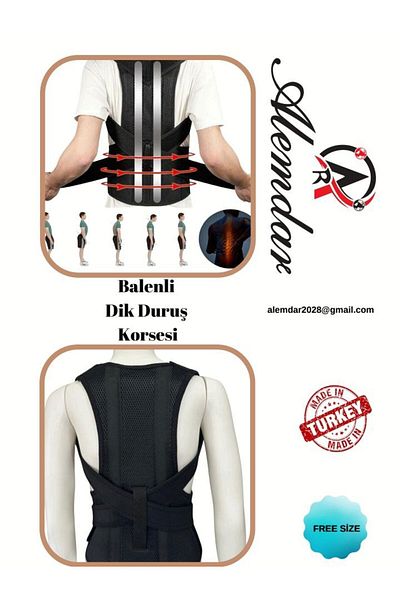 Alemdar Back brace for back straightening and abdominal tightening, for men and women
