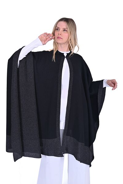 Invee Invee 6104 Silvery Black Poncho-Shawl