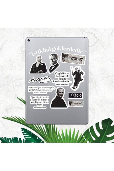 hediyenebak Mustafa Kemal Atatürk Sticker Set |   Laptop Agenda Pc Tablet Phone Notebook Sticker Bullet Journal