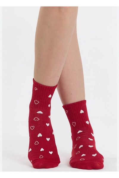 Amur 5 Pairs Women's Heart Detailed College Socks