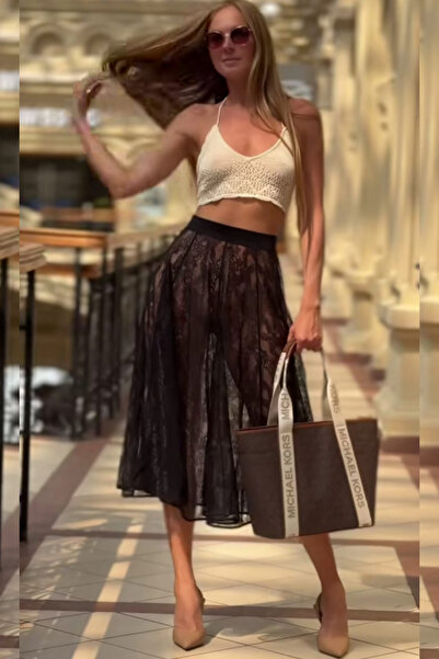 BENİMOLMALI Fusta Maxi Guipure Fusta din dantela Fusta fara captuseala Fusta ...