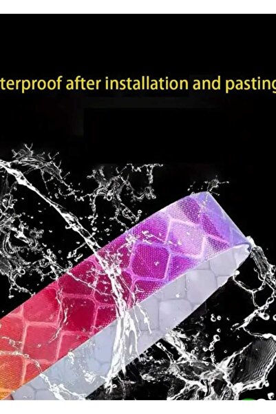 ÇEÇEN HOME 10 Adet Gökkuşağı Yansıtıcı Tekerlek Stickerları Arabalar, Motosikletler, Scooterlar & Bisikletler