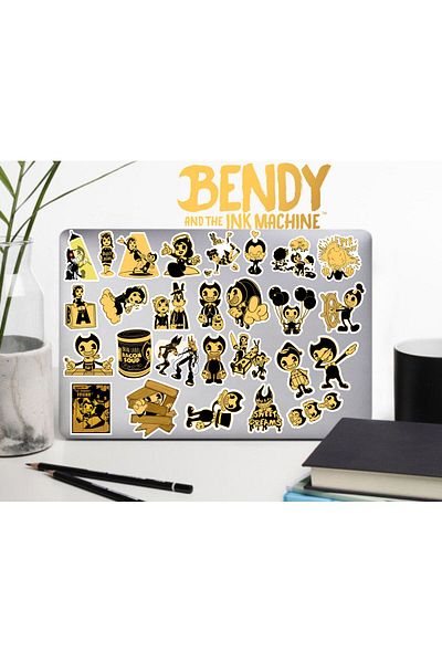hediyenebak Bendy Ink Machine Series 1 Sticker Set - Laptop Agenda Pc Painting Notebook Sticker