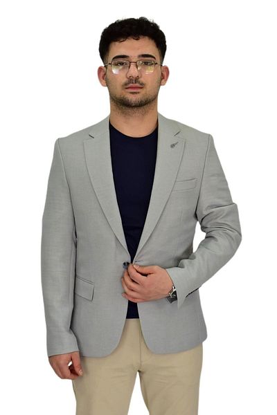 Suitmen Ανδρικό γκρι μονό αθλητικό μπουφάν με διπλό σχιστό BGL-ST04465
