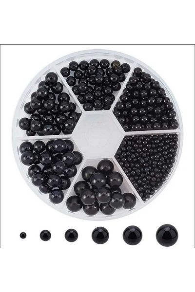 yiğit aksesuar Black Polyester Pearl Set Bracelet Necklace Jewelry Making Supplies