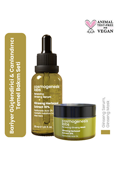 Cosmogenesis Labs Bariyer Güçlendirici Ve Canlandırıcı Temel Cilt Bakım Seti Vegan