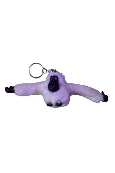 Vera Beyaz Peluş Maymun Anahtarlık - Çanta Süsü