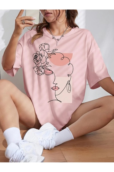 LAND MODA Tricou confortabil cu imprimeu floral pentru primavara si vara, top...