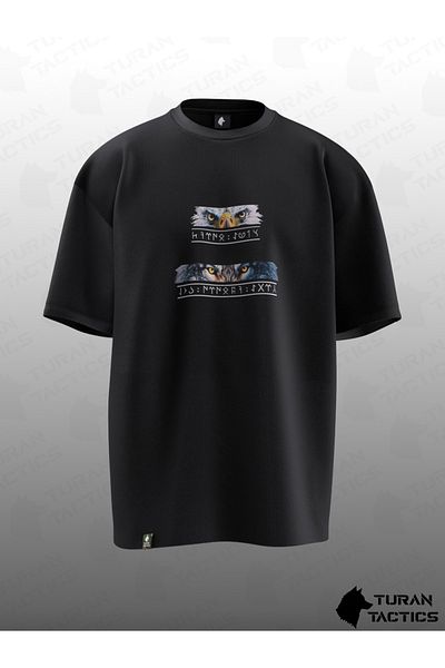 TURAN TACTICS Oversize Unisex T-shirt with BURKUT SHARK (WOLF EAGLE) Design