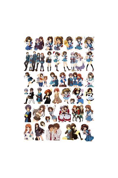 Ororabutik 41Pcs Haruhi Suzumiya Anime Sticker Set - Sticker Set Sketchbook