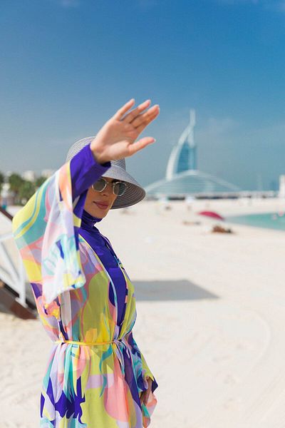 Marina Swimwear Colorful Patterned Kimono P2332