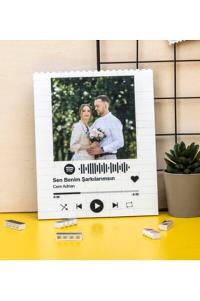 Çelik Kişiye Özel Fotoğraflı Spotify Tasarımlı Lego Blok Puzzle