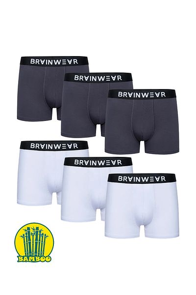 BRAINWEAR Ανδρικά 6 Pack Bamboo Boxer - Premium Luxury Creep Consumer Effects