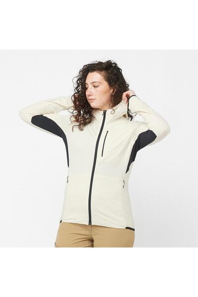 Salomon ESSENTIAL LIGHTWARM  Kadın Kapüşonlu Polar Vanilla Ice LC2114500