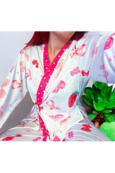 bella bonita Set de pijamale din bumbac încrucișat