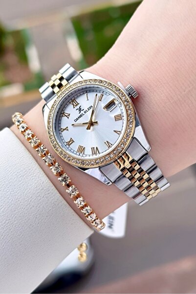 Daniel Klein Gold Gümüş Renk 32,5 Mm Takvimli Kadın Kol Saati Ve Bileklik