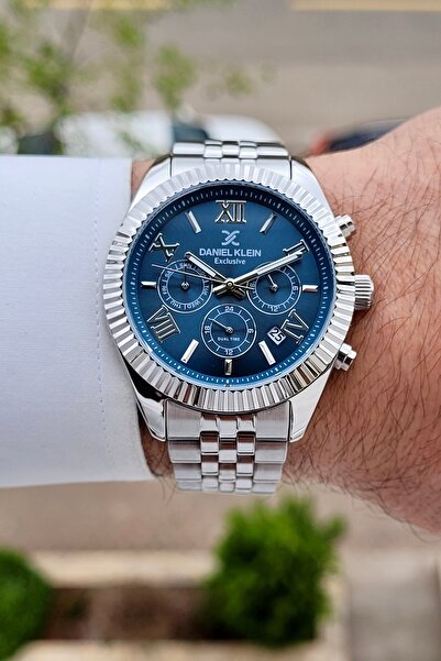 Daniel Klein Kadranı Lacivert Kordonu Metalik Renk 2 Yıl Garantili 42 Mm Göst...