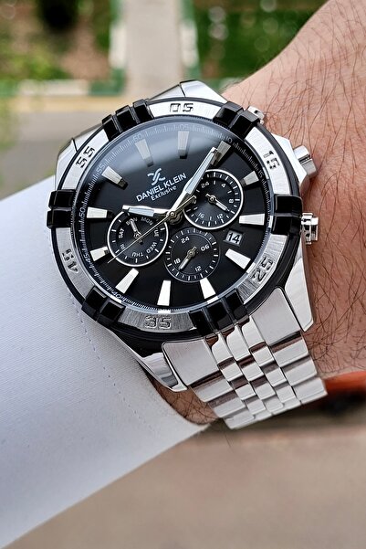Daniel Klein Kadranı Siyah Kordonu Gümüş Renk 44 Mm Iç Göstergeleri Aktif Erk...