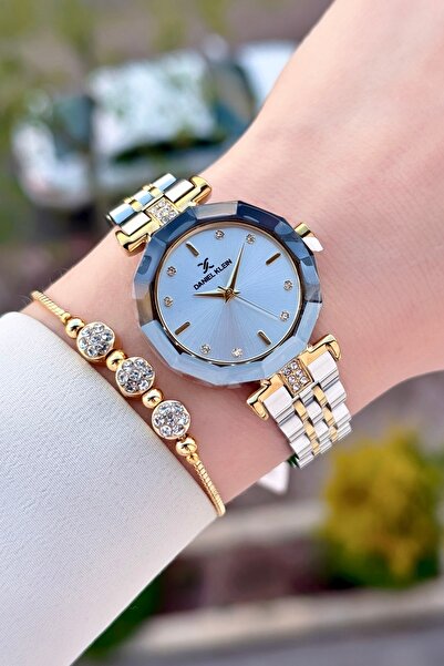 Daniel Klein Gold Gri Renk Ayarlanabilir Kordonlu 30 mm Kadın Kol Saati ve Bi...