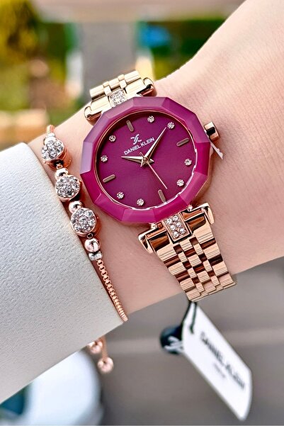 Daniel Klein Bordo Rose Renk 30 Mm Kadın Kol Saati Ve Bileklik