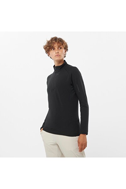 Salomon ESSENTIAL LIGHTWARM Kadın Yarım Fermuar Polar Black LC2226900