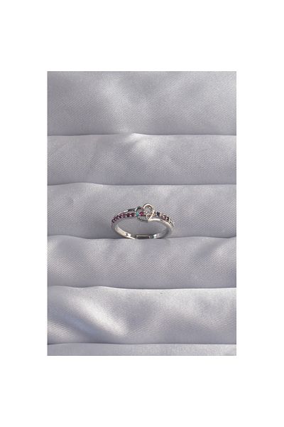 Skygo Brass Silver Color Colorful Zircon Stone Adjustable Ring - Tj-Byk3270