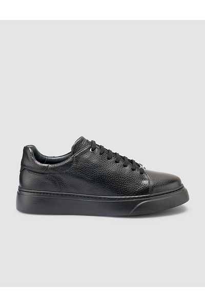 Cabani 100% Genuine Leather Black Men's Sneakers