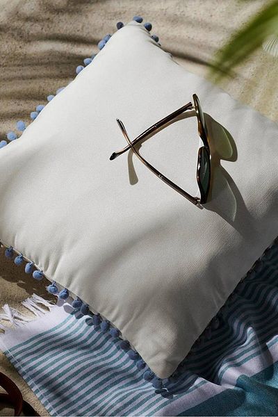 Tchibo Outdoor Cushions With Tassels 40 x 40 cm, White
