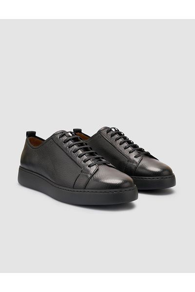 Cabani 100% Genuine Leather Black Men's Sneakers