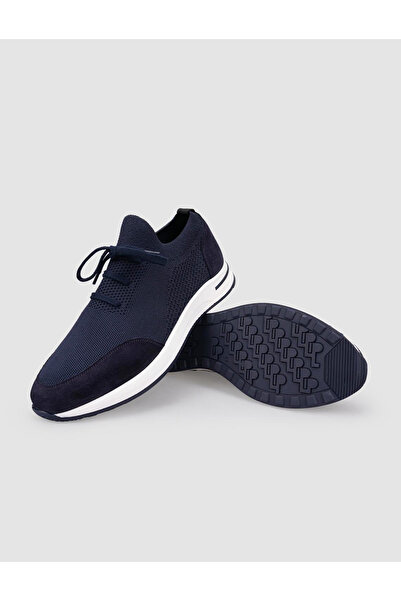 Cabani Πλεκτά ανδρικά αθλητικά παπούτσια Navy Blue Lace-Up