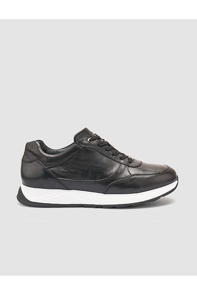 Cabani 100% Genuine Leather Black Men's Sneakers