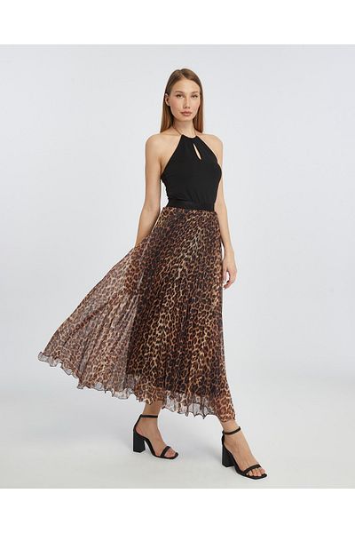 TNY Φούστα με πλισέ Leopard