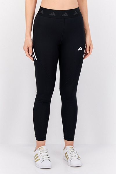 adidas بنطال ضيق نسائي للأنشطة الخارجية بشعار العلامة التجارية، أسود
