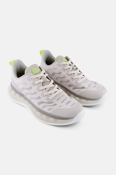 RBX Men Brand Logo Lace Up Running Sports Shoes, Light Grey