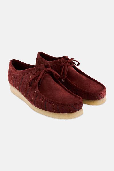 CLARKS Men Wallabee Standard Fit Lace Up Casual Shoes, Burgundy