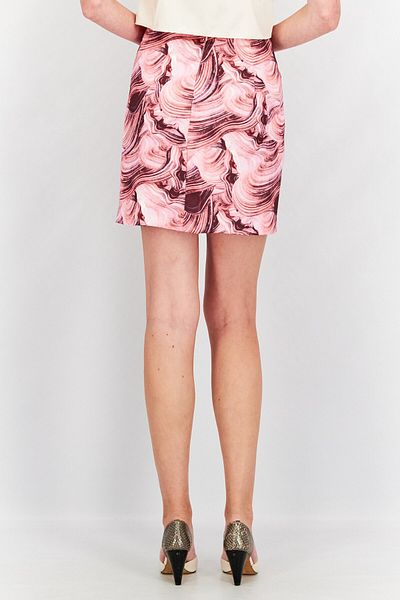 NA-KD Women Abstract Print Mini Skirt, Pink Combo