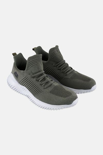 RBX Men Brand Logo Lace Up Running Shoes, Olive