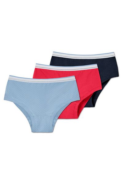 Tchibo Kids Girl 3 Pieces Plain Panty, Red