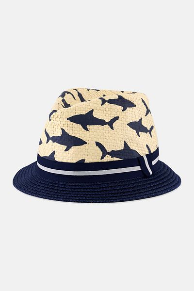 Andy & Evan Toddlers Boy Graphic Buckle Hat, Beige/navy
