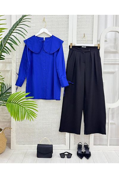 onix Black Wenka Palazzo Trousers