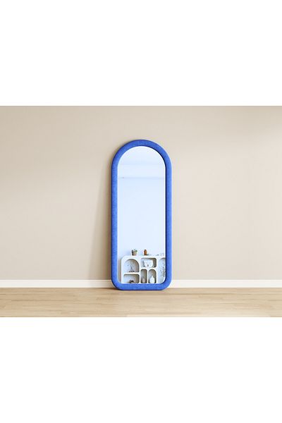 Generic Full-Length Mirror Floor Mirror with Arch Style 170x70cm Blue