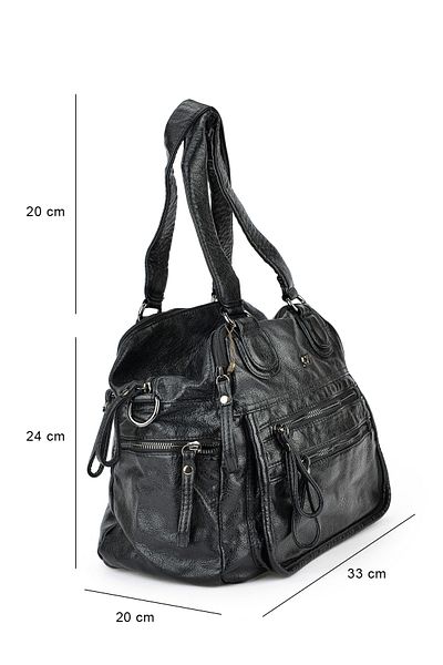 Ziya Geantă neagră de umăr și crossbody pentru femei 151441 Z1312F