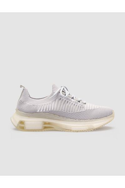 Cabani Rubber Sole Gray Lace-Up Women's Sneakers