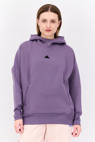 adidas Women Sportswear Fit Long Sleeves Outdoor Hoodies, Purple