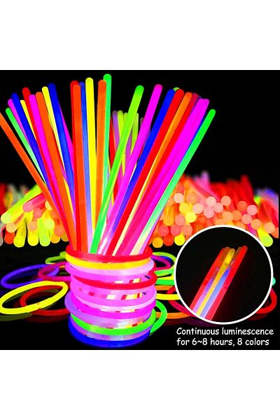 STOREMAX Glow-in-the-Dark Highlighter Glow Stick Bracelet 50 Pieces