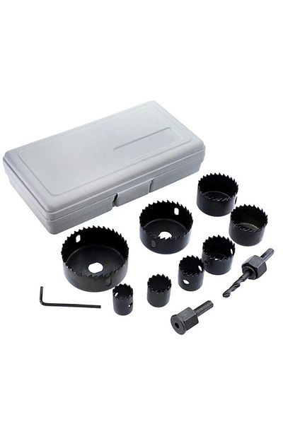 OZCMAX 11 Pieces Ponch Set Wood Cutting Saw Drill Bit Set Drywall Ceiling Cutting