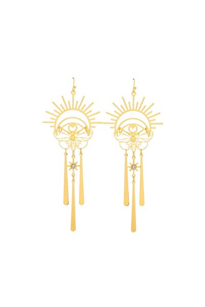 Choice أقراط ذهبية اللون على شكل عين الشيطان الهندسية المجوفة للنساء، أزياء أ...